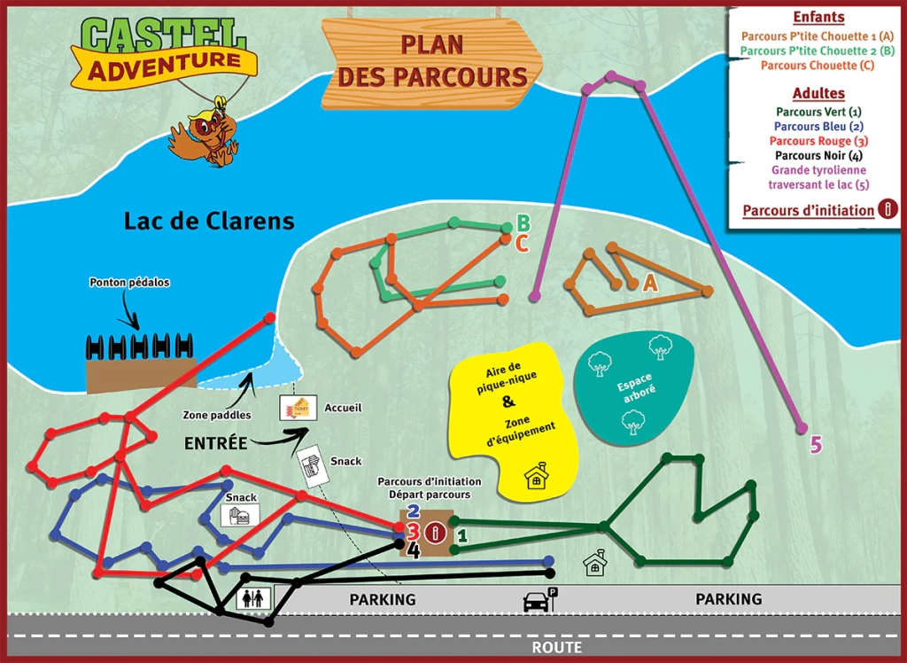 Nos parcours accrobranche à Casteljaloux